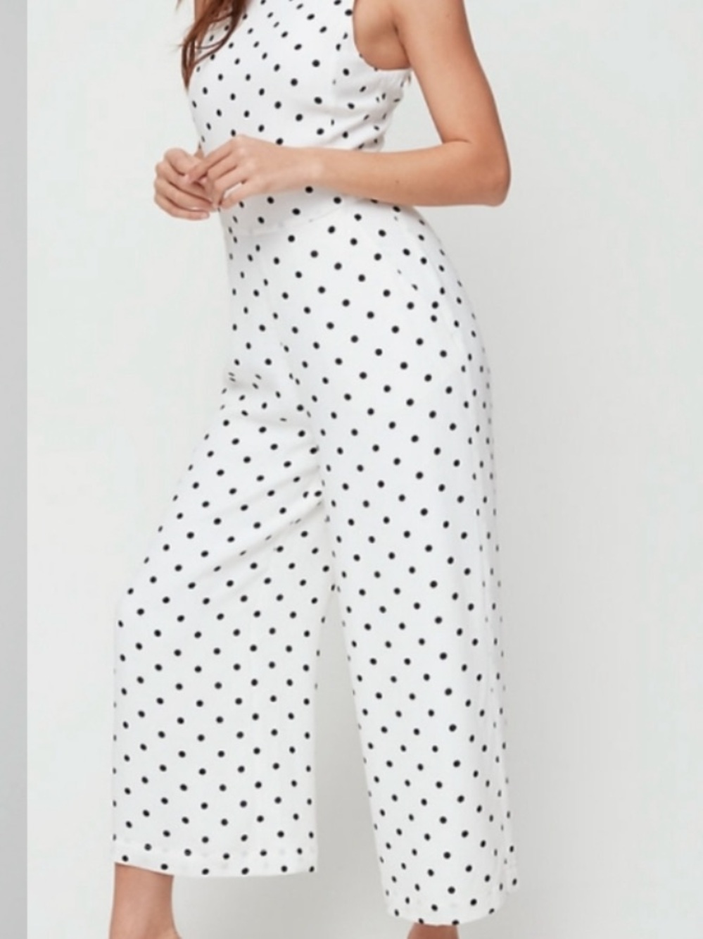 Aritzia Wilfred Écoulement Jumpsuit polka dot black and white size 4